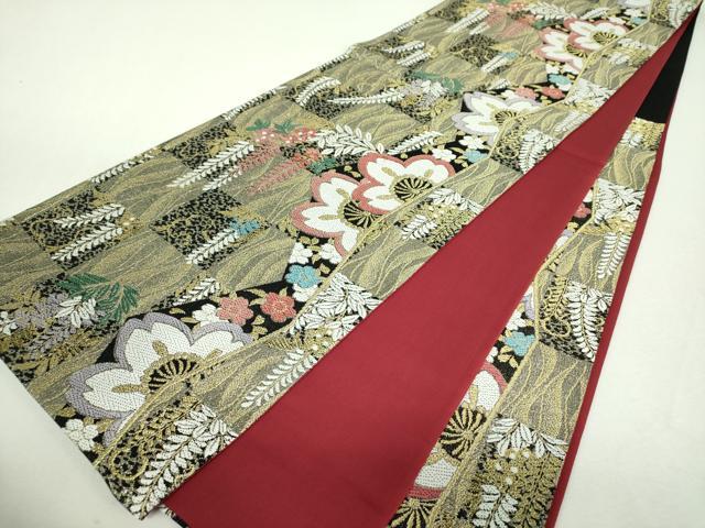 平和屋着物▼六通柄袋帯 藤花房 舞桜 金銀糸 正絹 逸品 DABI6174ps