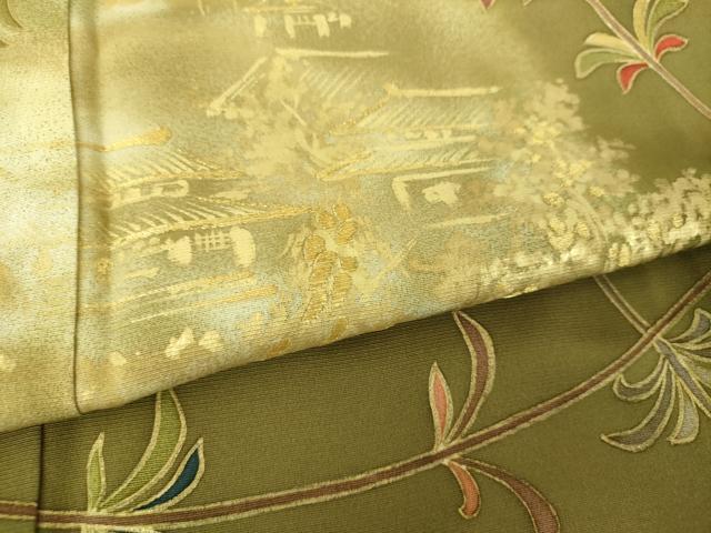 平和屋着物●豪華色留袖 作家物 刺繍 手描き 風景文 金彩 正絹 逸品 DABI6200ps