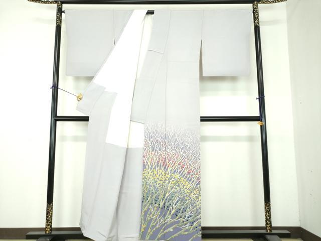 平和屋着物●本加賀友禅作家 木村喜博 色留袖 楓梅文 木立 暈し染め 正絹 逸品 DABI6201ps