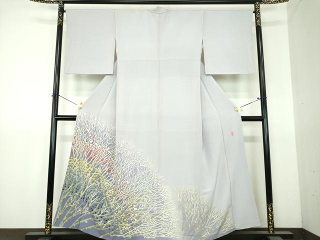 平和屋着物●本加賀友禅作家 木村喜博 色留袖 楓梅文 木立 暈し染め 正絹 逸品 DABI6201ps