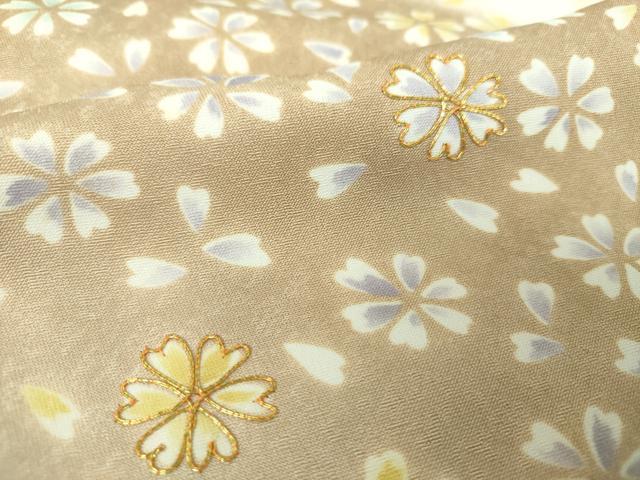 平和屋着物●訪問着 作家物 駒刺繍 舞桜 暈し染め 金糸 反端付き 正絹 逸品 DABI6203ps