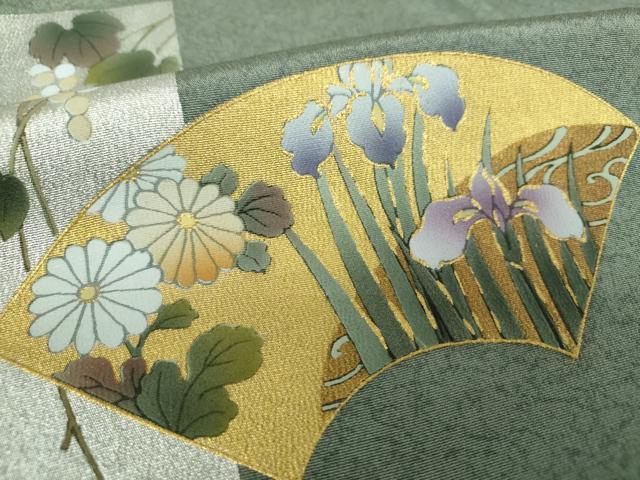 平和屋着物●訪問着 作家物 地紙短冊花文 暈し染め 金銀彩 正絹 逸品 未使用 DABI6211ps