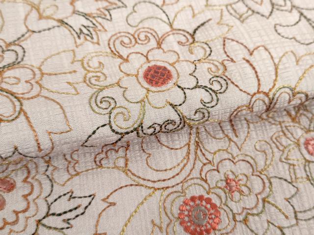 平和屋着物●訪問着 総刺繍 更紗花文 暈し染め 正絹 逸品 DABI6240ps