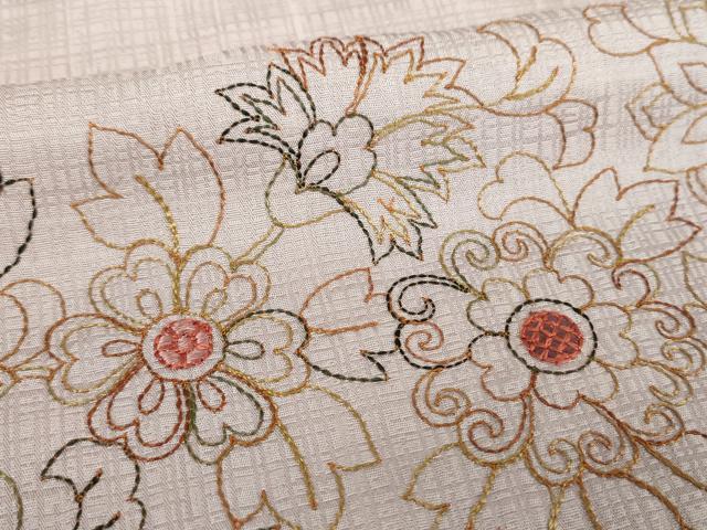 平和屋着物●訪問着 総刺繍 更紗花文 暈し染め 正絹 逸品 DABI6240ps