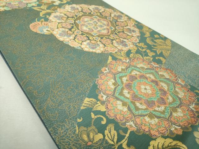 平和屋着物▼六通柄袋帯 正倉院更紗花文 金糸 正絹 逸品 未使用 DABI6252ps