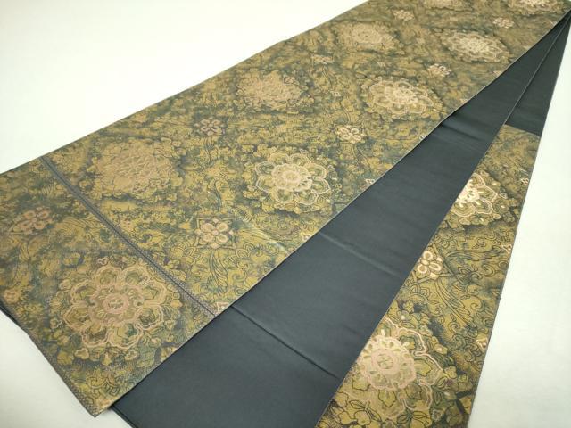 平和屋着物▼西陣 服部織物謹製 六通柄袋帯 手工芸 花菱文 金糸 引箔 正絹 逸品 DABI6311ps