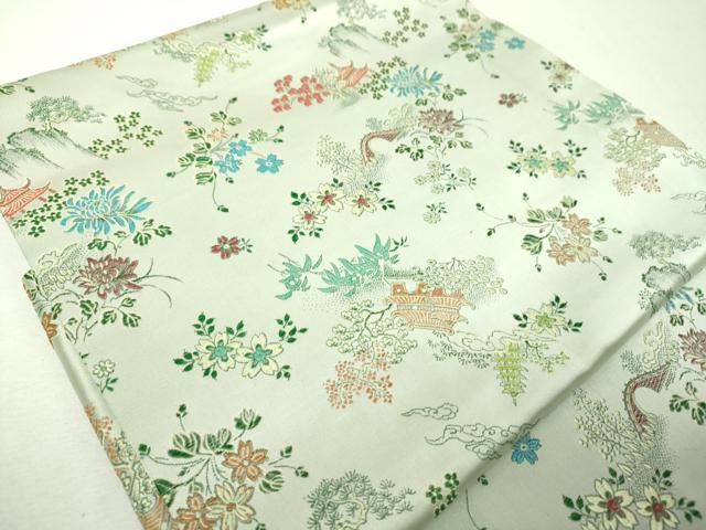平和屋着物▼つけ帯 風景花文 正絹 逸品 DABI6356ps