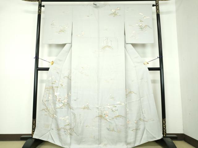 平和屋着物●創業460年・千總 訪問着 松竹梅 風景花文 金彩 正絹 逸品 DABI6378ps