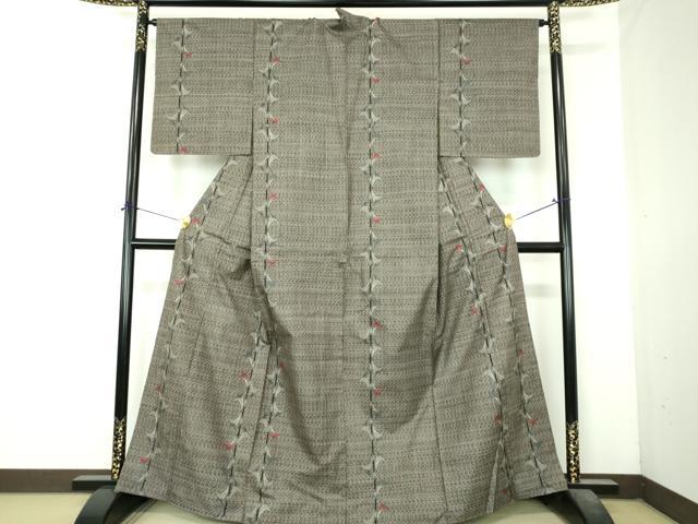 平和屋着物●本場大島紬 7マルキ 変わり間道 正絹 逸品 DABI6384ps