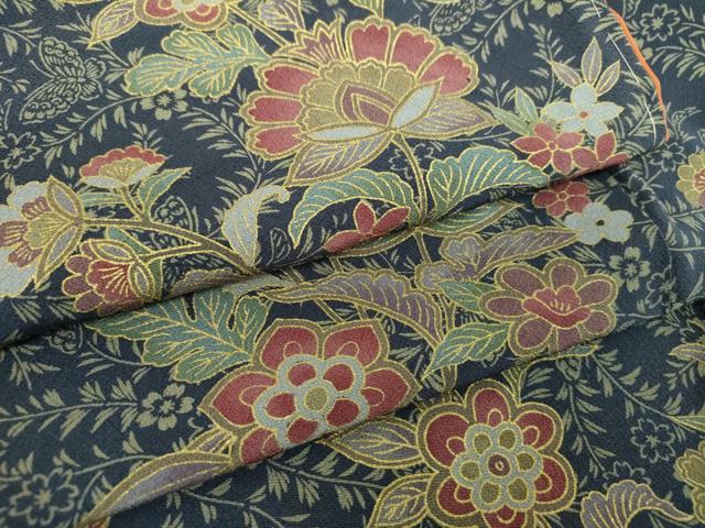 平和屋着物●上質な小紋 更紗花文 正絹 逸品 未使用 DABI6390ps