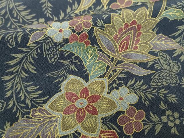 平和屋着物●上質な小紋 更紗花文 正絹 逸品 未使用 DABI6390ps
