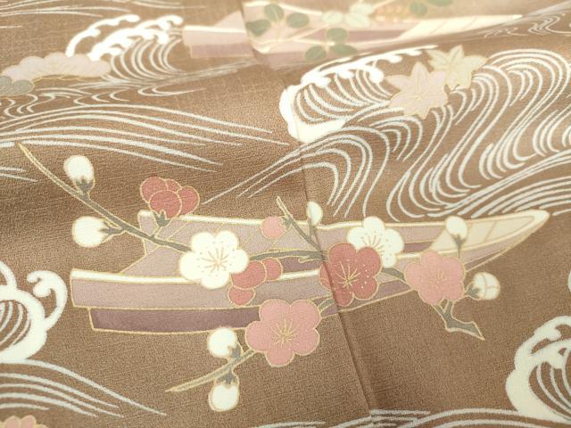 平和屋着物●訪問着 刺繍 竜田川 花舟 金彩 正絹 逸品 DABI6397ps