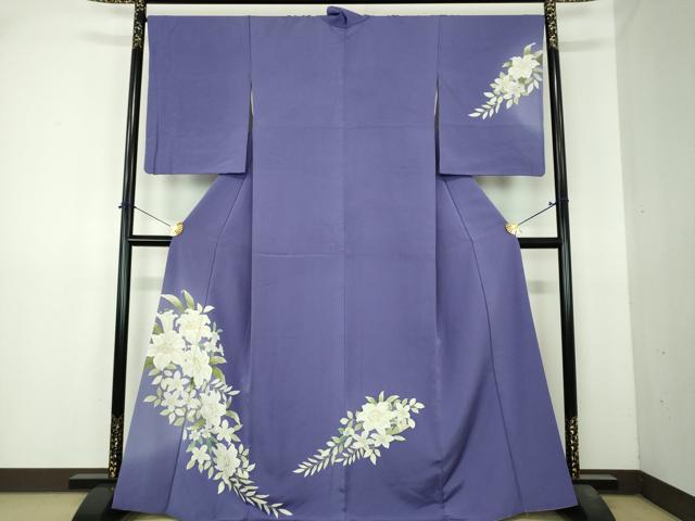 平和屋着物●訪問着 刺繍 手描き 百合 草花文 金彩 正絹 逸品 DABI6398ps