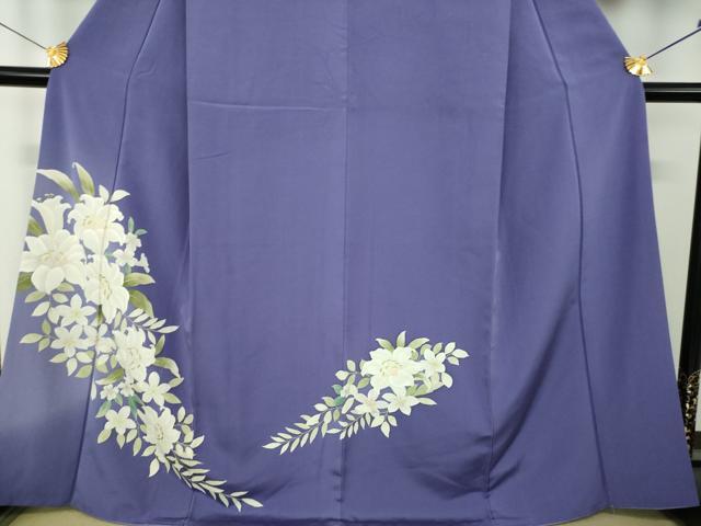 平和屋着物●訪問着 刺繍 手描き 百合 草花文 金彩 正絹 逸品 DABI6398ps