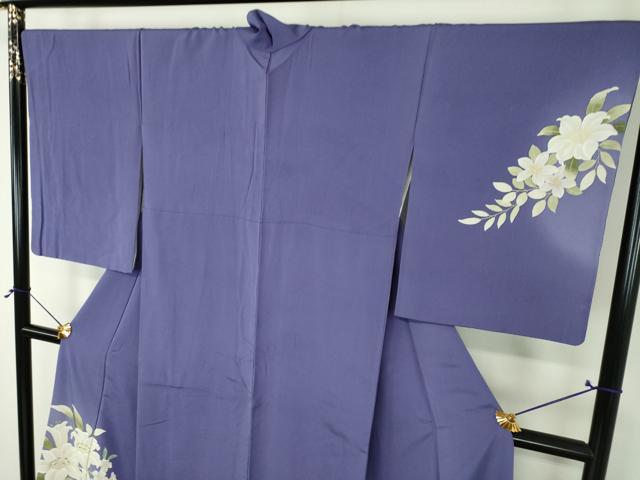 平和屋着物●訪問着 刺繍 手描き 百合 草花文 金彩 正絹 逸品 DABI6398ps