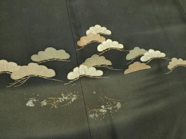 平和屋着物●訪問着 駒刺繍 松文 暈し染め 金彩 正絹 逸品 DABI6400ps