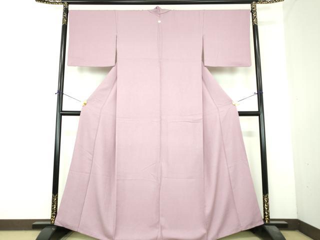 平和屋着物●上質な色無地 紋意匠 紅藤色 正絹 逸品 DABI6414ps