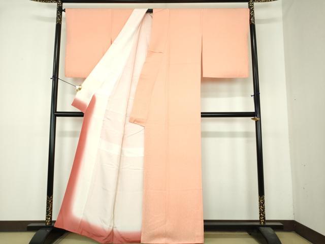平和屋着物●上質な色無地 木立地紋 赤香色 正絹 逸品 DABI6415ps