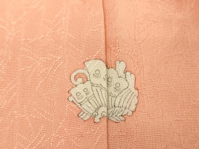 平和屋着物●上質な色無地 木立地紋 赤香色 正絹 逸品 DABI6415ps