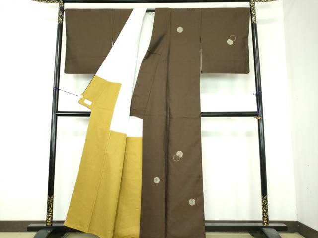 平和屋着物●訪問着 作家物 お召地 雪輪重ね 金彩 やまと金ラベル 正絹 逸品 DABI6431ps