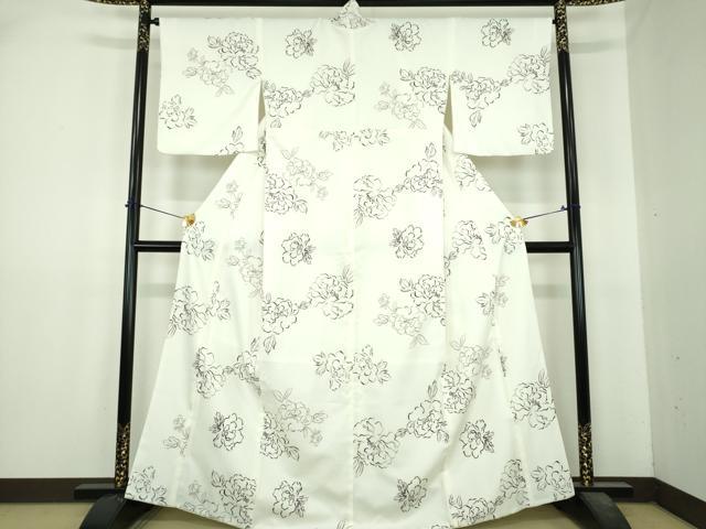 平和屋着物●小紋 草花文 洗える着物 DABI6438ps