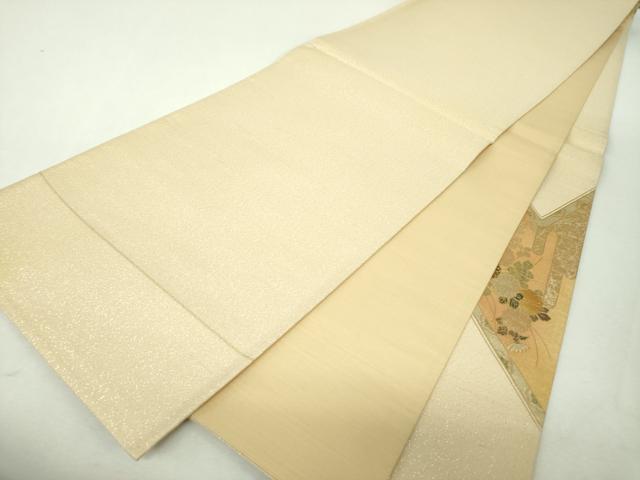 平和屋着物▼太鼓柄袋帯 秋草文 金銀彩 正絹 逸品 DABI6446ps