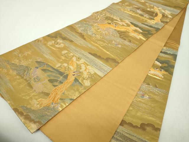 平和屋着物▼六通柄袋帯 四季花鳥図 金銀糸 正絹 逸品 DABI6467ps