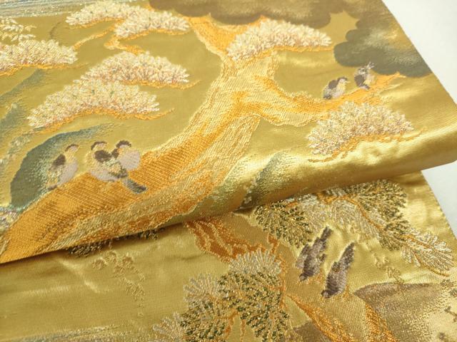平和屋着物▼六通柄袋帯 四季花鳥図 金銀糸 正絹 逸品 DABI6467ps