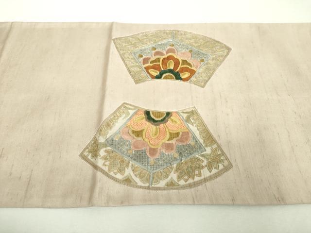 平和屋着物●中国三大刺繍 スワトウ相良刺繍 汕頭相良刺繍 総刺繍 太鼓柄袋帯 紬地 絽刺し 更紗鳳凰花文 正絹 逸品 DABI6492ps