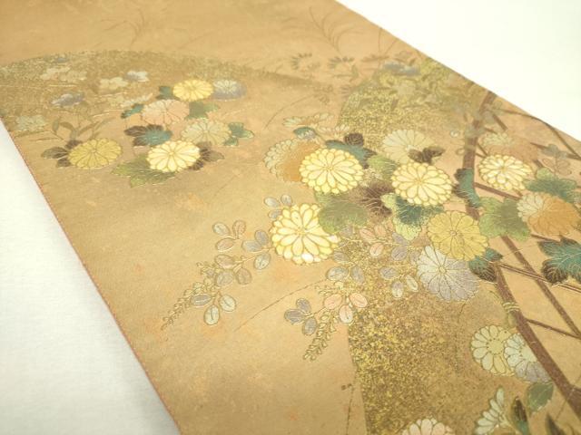 平和屋着物▼袋帯 螺鈿 籬花文 金彩 引箔 正絹 逸品 DABI6493ps