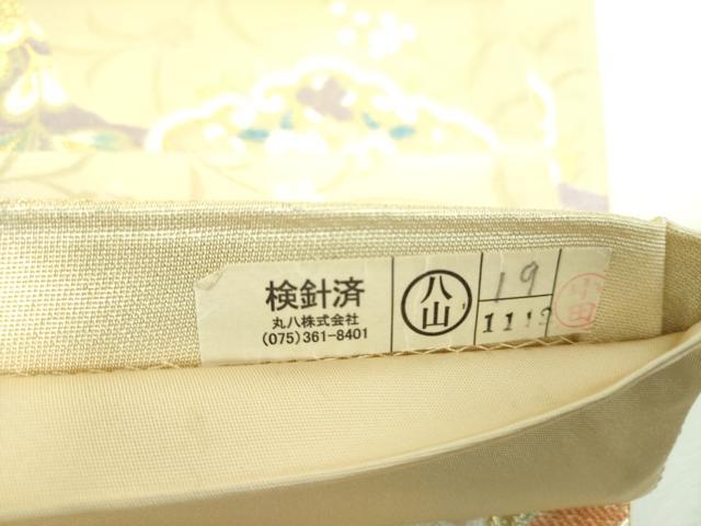 平和屋着物▼六通柄袋帯 唐織 正倉院花文 金糸 正絹 逸品 DABI6534ps