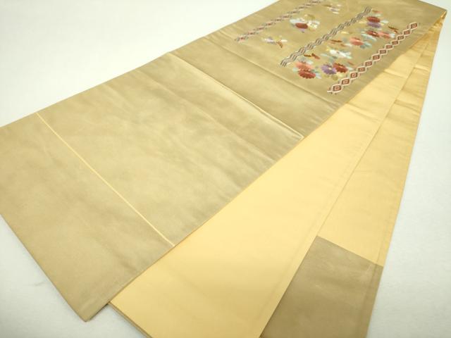 平和屋着物▼太鼓柄 京袋帯 総刺繍 吉祥花文 金糸 正絹 逸品 DABI6539ps