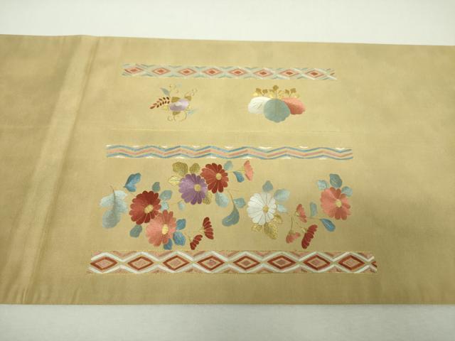 平和屋着物▼太鼓柄 京袋帯 総刺繍 吉祥花文 金糸 正絹 逸品 DABI6539ps