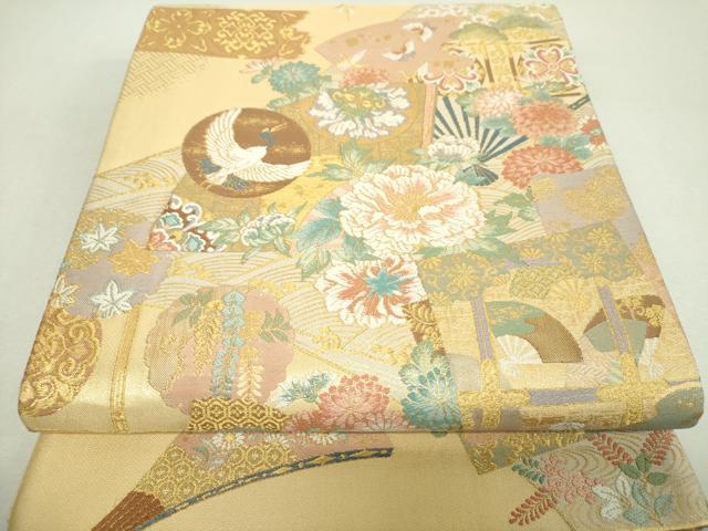 平和屋着物▼六通柄袋帯 洛寶 金糸 正絹 逸品 DABI6575ps