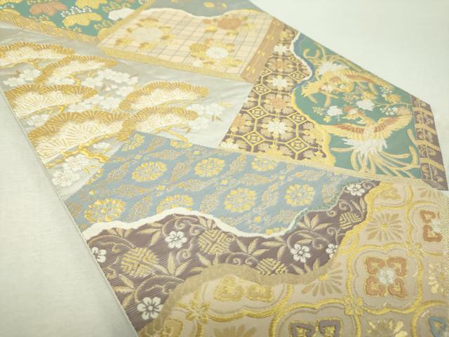 平和屋着物▼六通柄袋帯 冊子鳳凰花文 金銀糸 引箔 正絹 逸品 DABI6582ps
