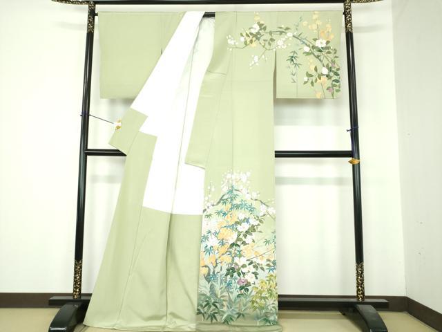平和屋着物●訪問着 友禅 作家物 流水花文 暈し染め 正絹 逸品 未使用 DABI6595ps