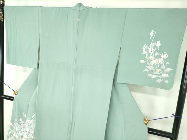 平和屋着物●鎌倉友禅 坂井教人 日本工芸会正会員 訪問着 カタクリの花 金銀彩 正絹 逸品 DABI6609ps