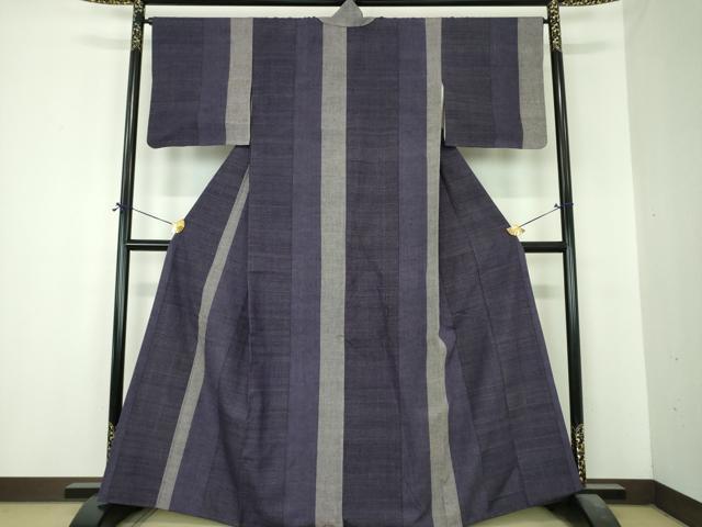 平和屋着物●結城紬 80亀甲 間道 正絹 逸品 未使用 DABI6628ps