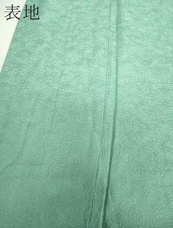 平和屋着物●上質な色無地 花尽くし地紋 青竹色 やまと誂製 正絹 逸品 未使用 DABI6629ps
