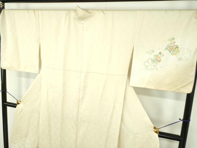 平和屋着物●訪問着 舞桜 花籠文 暈し染め ロング丈 正絹 逸品 DABI6634ps