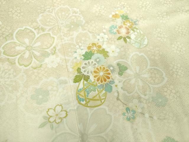 平和屋着物●訪問着 舞桜 花籠文 暈し染め ロング丈 正絹 逸品 DABI6634ps