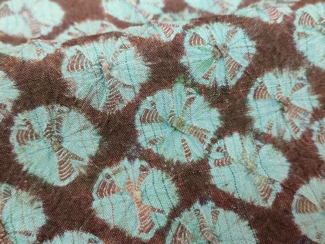 平和屋着物▽菅原工房 菅原結作 漢方染紬 単衣 蜘蛛絞り 正絹 逸品 DABI6635ps