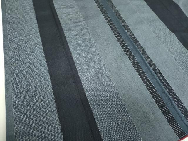 平和屋着物●本塩沢 110亀甲 間道 正絹 逸品 DABI6639ps