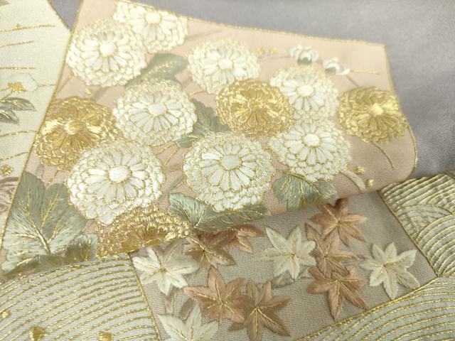 平和屋着物●豪華色留袖 総刺繍 立波色紙花文 暈し染め 金糸 正絹 逸品 DABI6641ps