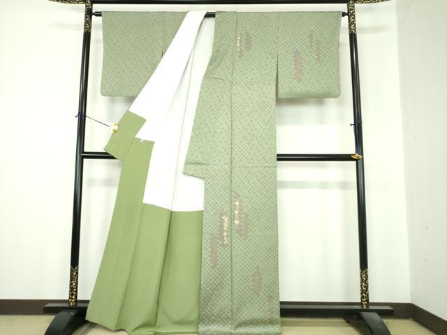 平和屋着物●訪問着 刺繍 絞り 草花文 金彩 ゑり善扱い 正絹 逸品 DABI6655ps