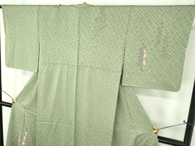 平和屋着物●訪問着 刺繍 絞り 草花文 金彩 ゑり善扱い 正絹 逸品 DABI6655ps