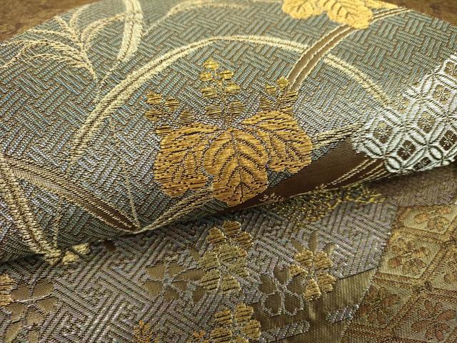 平和屋着物▼六通柄袋帯 吉祥花文 金銀糸 引箔 鈴乃屋扱い 正絹 逸品 DABI6691ps