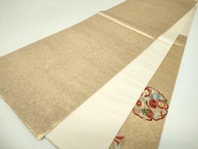 平和屋着物▼中国三大刺繍 相良刺繍 蘇州刺繍 総刺繍 太鼓柄袋帯 雪輪宝尽くし花文 金銀糸 引箔 正絹 逸品 DABI6766ps