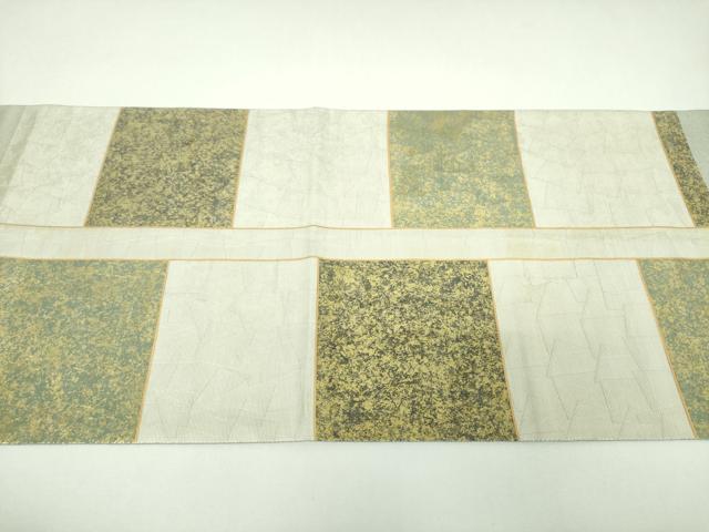 平和屋着物●太鼓柄袋帯 作家物 螺鈿箔 風景文 金銀彩 引箔 正絹 逸品 DABI6822ps