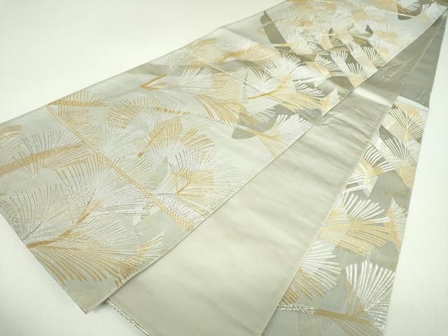 平和屋着物▼六通柄袋帯 若松葉 金銀糸 正絹 逸品 DABI6828ps